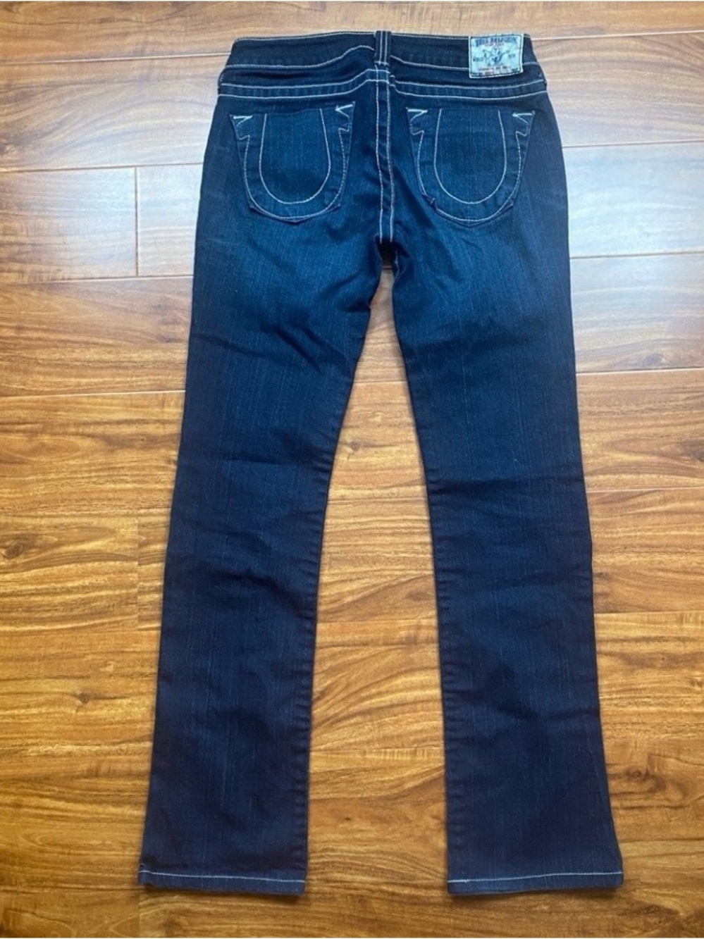 True Religion Women's Dark Blue Johnny Low Rise Bootcut Jeans Size 29P Retro